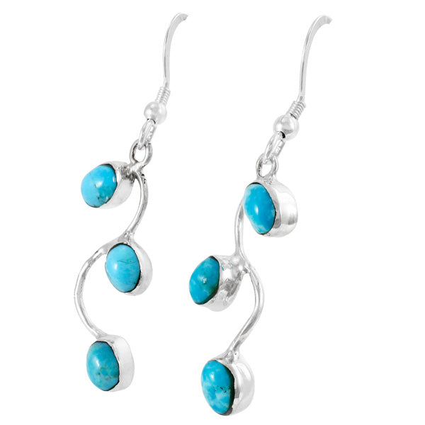 Sterling Silver Drop Earrings Turquoise E1335-C75
