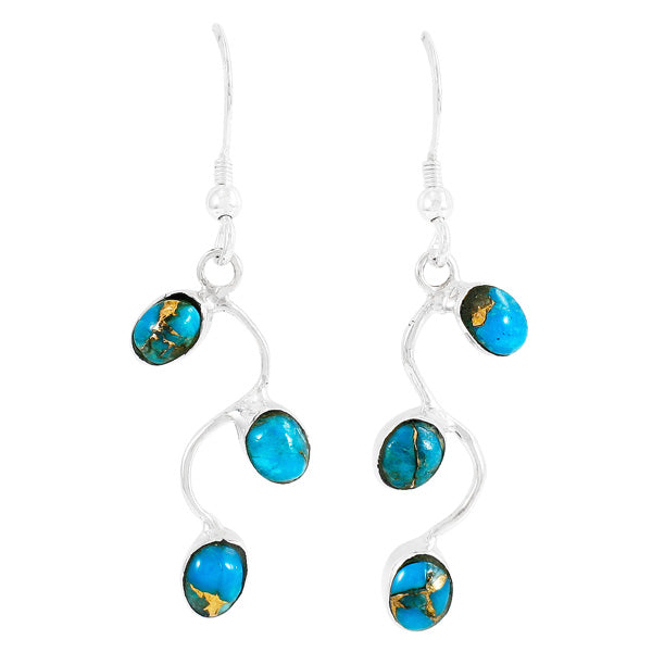 Matrix Turquoise Earrings Sterling Silver E1335-C84