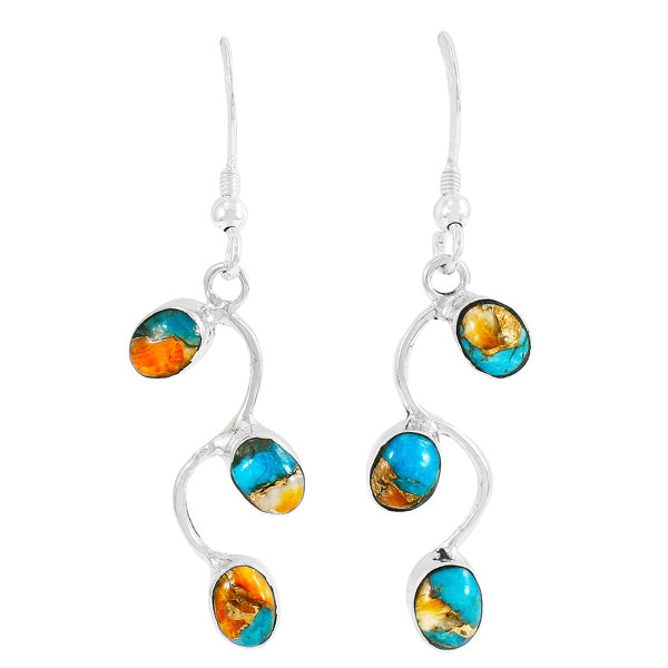 Spiny Turquoise Earrings Sterling Silver E1335-C89
