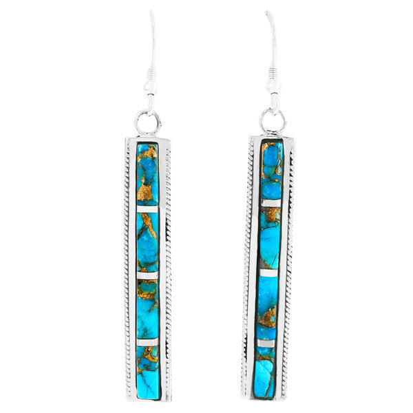 Matrix Turquoise Earrings Sterling Silver E1336-C84