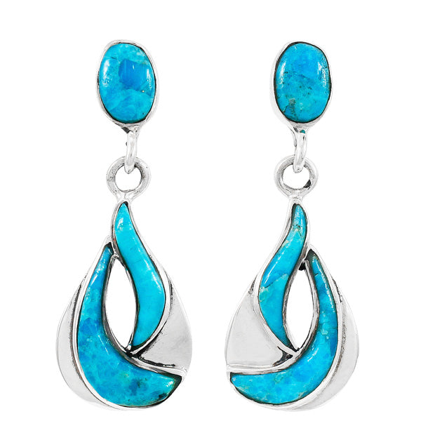 Turquoise Earrings Sterling Silver E1338-C75