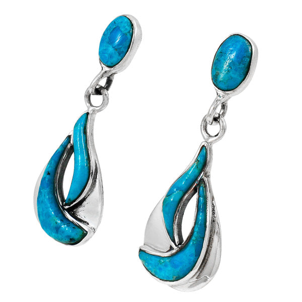 Turquoise Earrings Sterling Silver E1338-C75