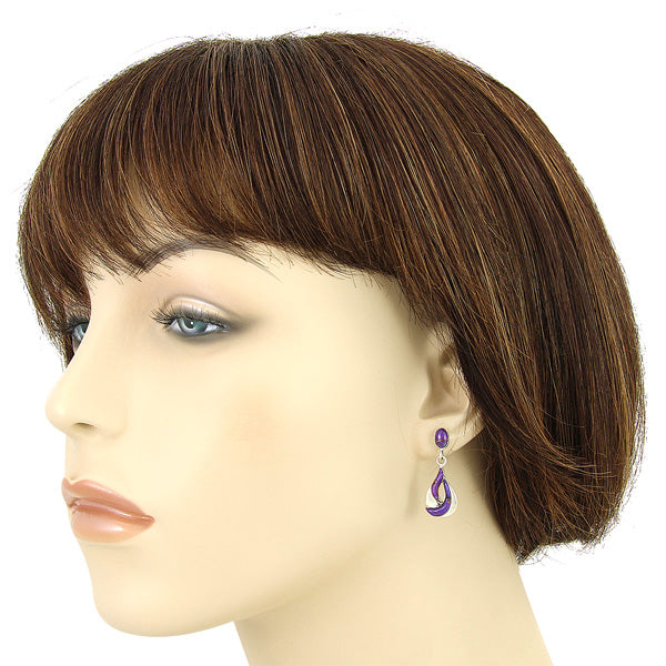 Purple Turquoise Earrings Sterling Silver E1338-C77