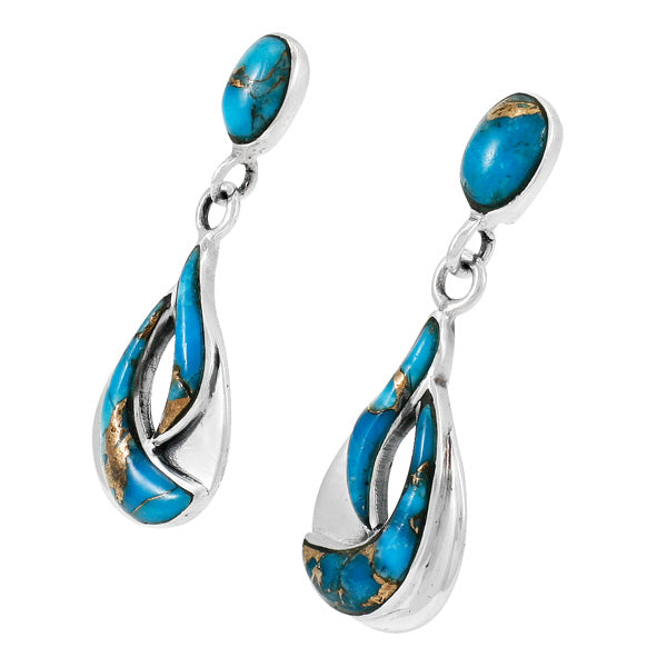 Matrix Turquoise Earrings Sterling Silver E1338-C84