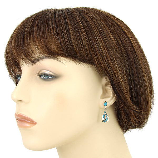 Matrix Turquoise Earrings Sterling Silver E1338-C84
