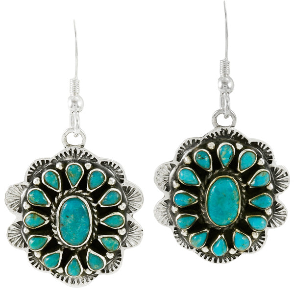 Turquoise Earrings Sterling Silver E1340-C75