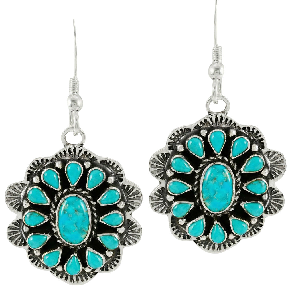 Turquoise Earrings Sterling Silver E1340-C75