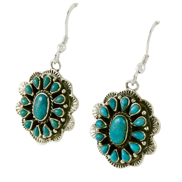 Turquoise Earrings Sterling Silver E1340-C75