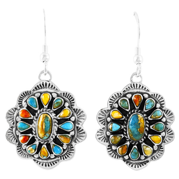 Spiny Turquoise Earrings Sterling Silver E1340-C89