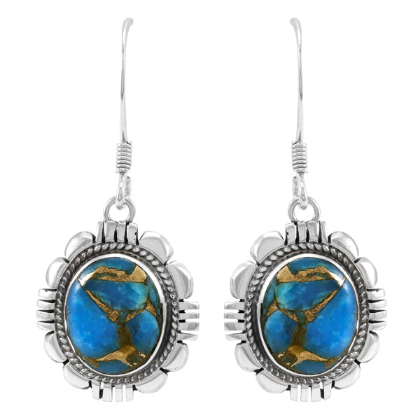 Matrix Turquoise Earrings Sterling Silver E1341-LG-C84