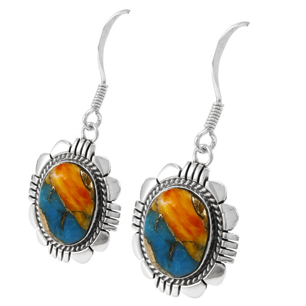 Spiny Turquoise Earrings Sterling Silver E1341-LG-C89