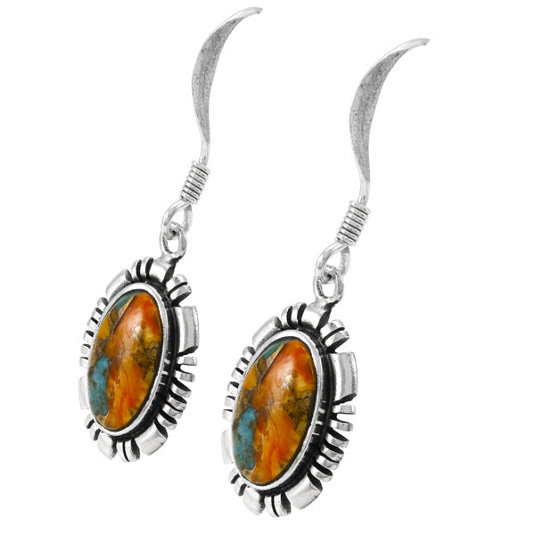 Spiny Turquoise Earrings Sterling Silver E1341-SM-C89