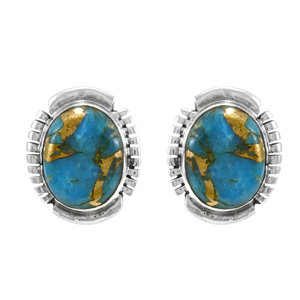 Matrix Turquoise Earrings Sterling Silver E1343-C84