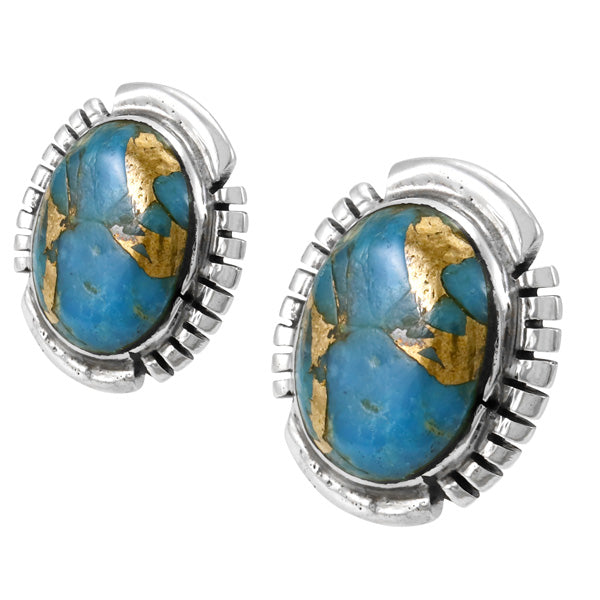 Matrix Turquoise Earrings Sterling Silver E1343-C84
