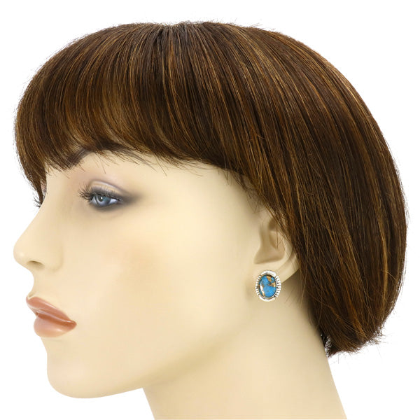 Matrix Turquoise Earrings Sterling Silver E1343-C84