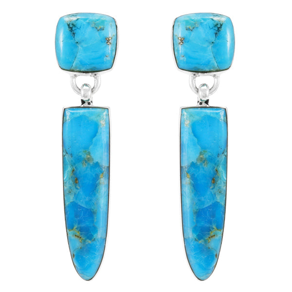 Turquoise Earrings Sterling Silver E1344-C75