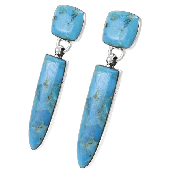 Turquoise Earrings Sterling Silver E1344-C75