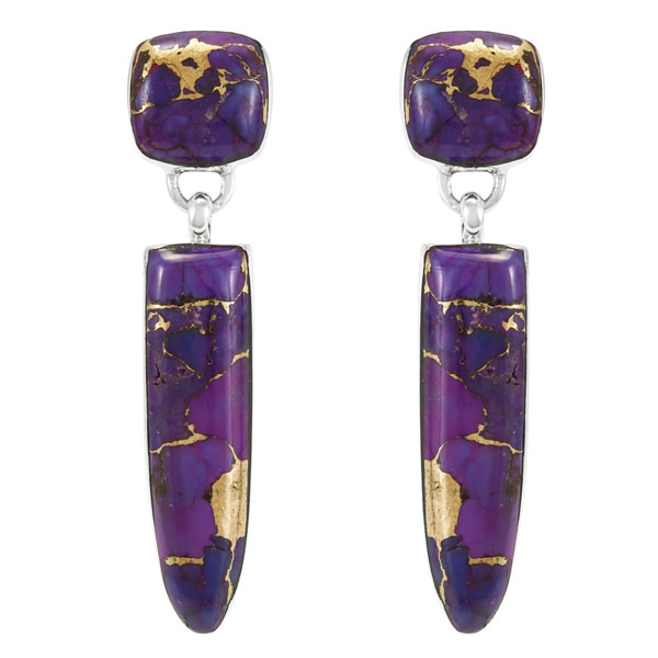 Purple Turquoise Earrings Sterling Silver E1344-C77