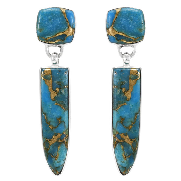 Matrix Turquoise Earrings Sterling Silver E1344-C84