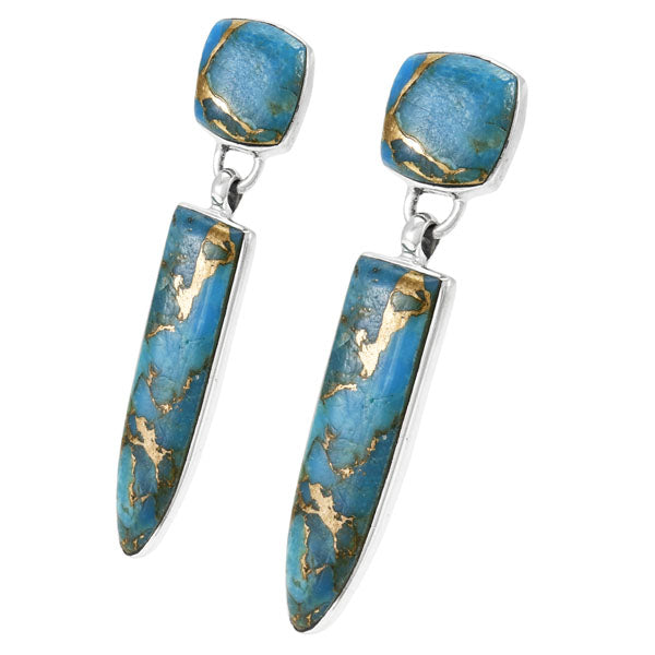 Matrix Turquoise Earrings Sterling Silver E1344-C84