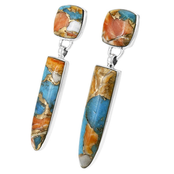 Spiny Turquoise Earrings Sterling Silver E1344-C89