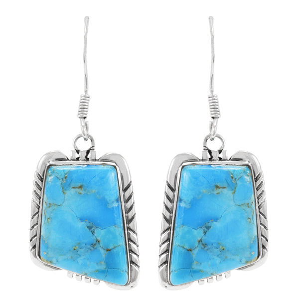 Turquoise Earrings Sterling Silver E1345-C75