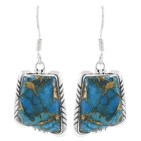 Matrix Turquoise Earrings Sterling Silver E1345-C84