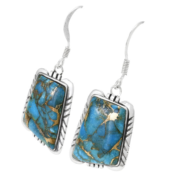 Matrix Turquoise Earrings Sterling Silver E1345-C84