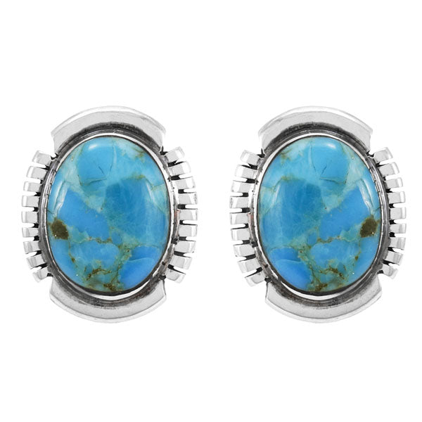 Turquoise Earrings Sterling Silver E1346-C75