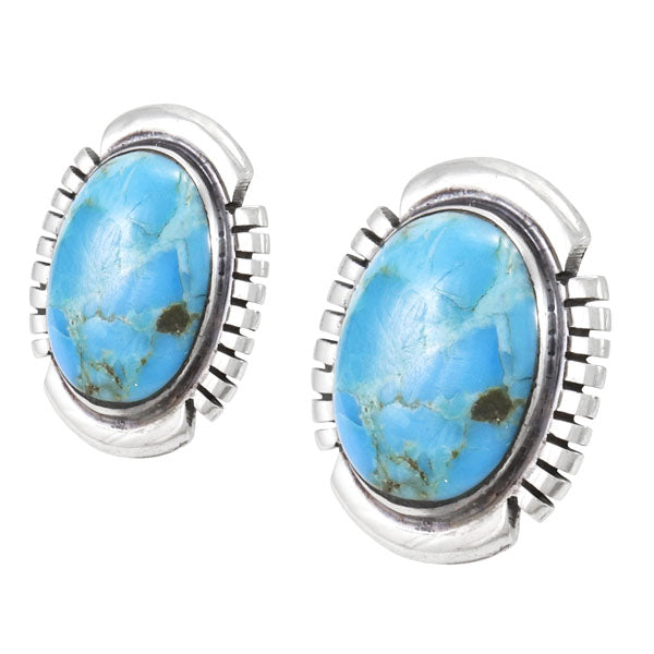 Turquoise Earrings Sterling Silver E1346-C75