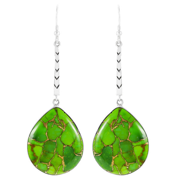 Green Turquoise Long Dangle Earrings E1349-C76