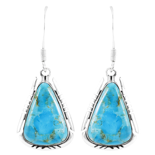 Turquoise Drop Earrings Sterling Silver E1350-C75