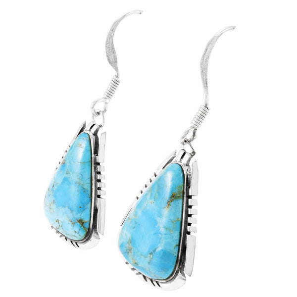 Turquoise Drop Earrings Sterling Silver E1350-C75