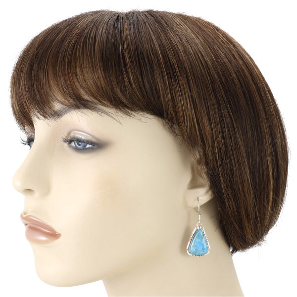 Turquoise Drop Earrings Sterling Silver E1350-C75