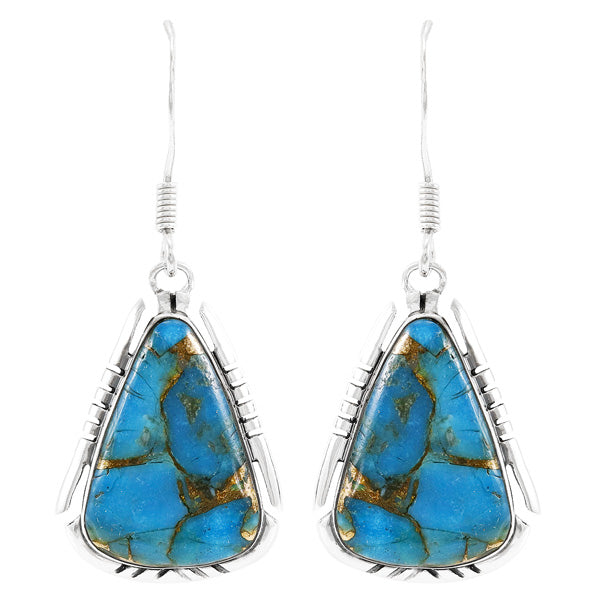 Matrix Turquoise Drop Earrings Sterling Silver E1350-C84
