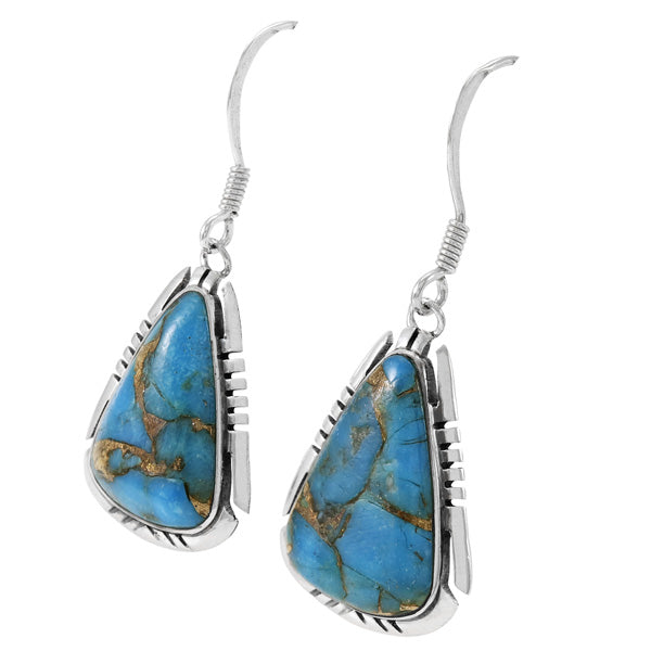 Matrix Turquoise Drop Earrings Sterling Silver E1350-C84