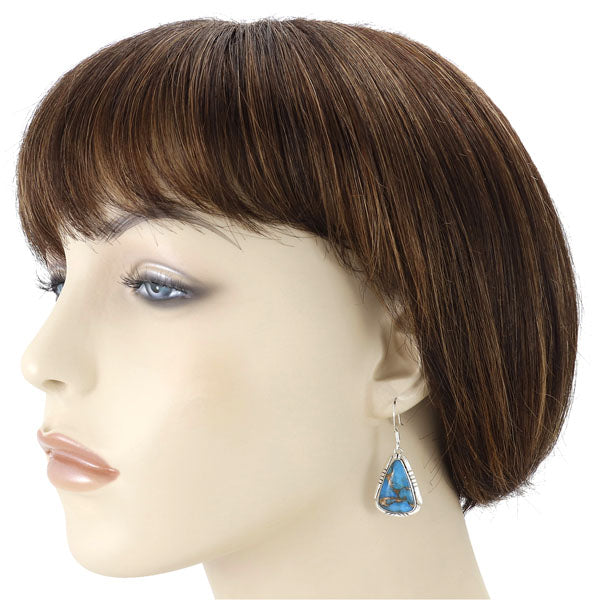 Matrix Turquoise Drop Earrings Sterling Silver E1350-C84