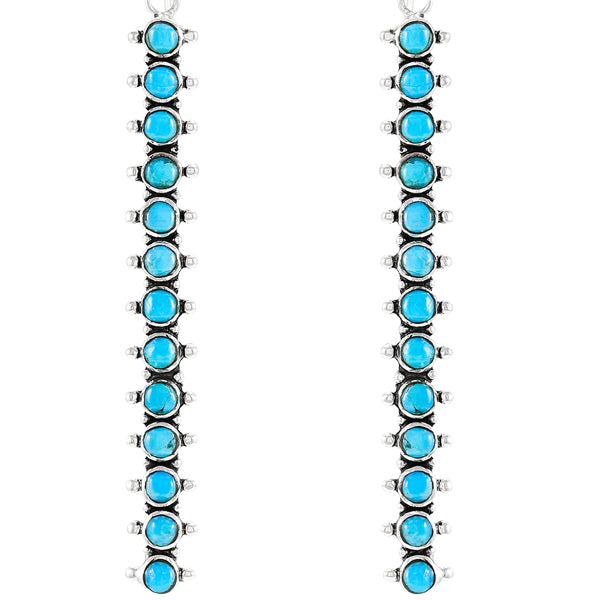 Sterling Silver Drop Earrings Turquoise E1351-C75