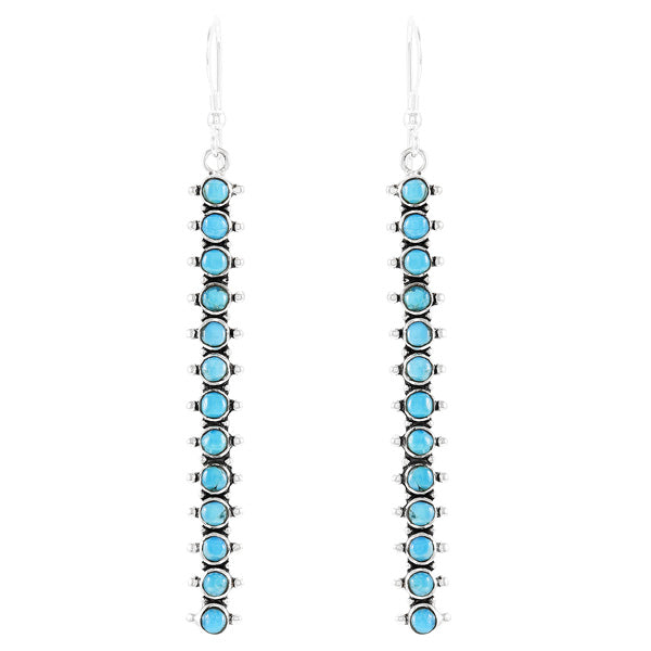 Sterling Silver Drop Earrings Turquoise E1351-C75