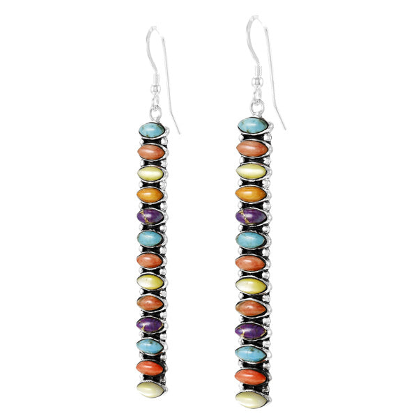 Multicolor Drop Earrings Sterling Silver E1352-C71