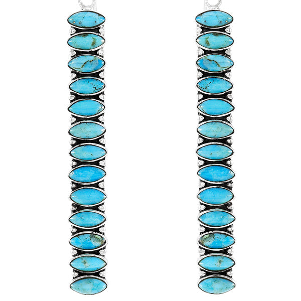 Sterling Silver Drop Earrings Turquoise E1352-C75