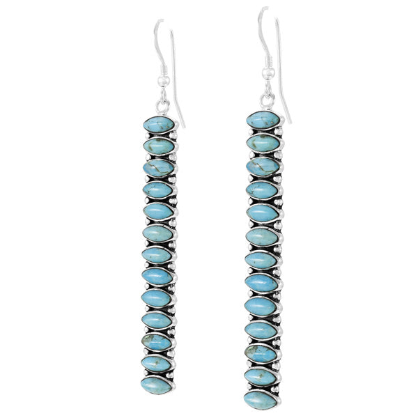 Sterling Silver Drop Earrings Turquoise E1352-C75
