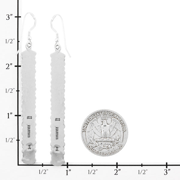 Sterling Silver Drop Earrings Matrix Turquoise E1352-C84