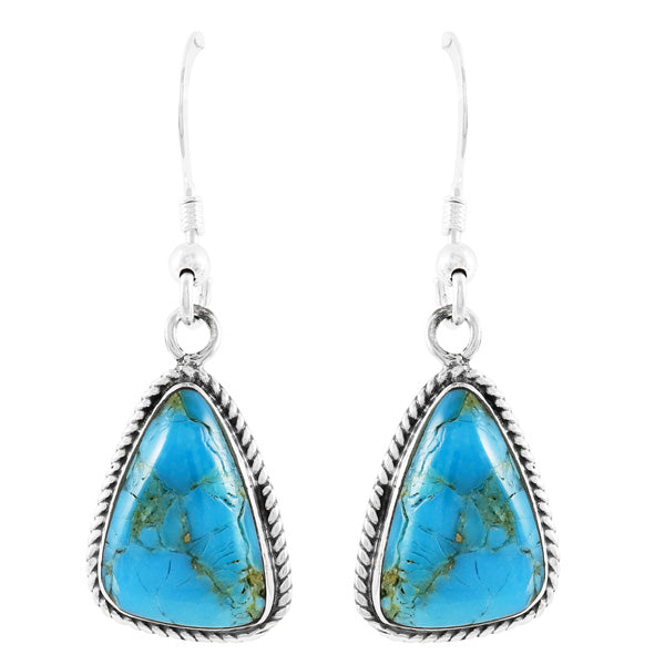 Turquoise Earrings Sterling Silver E1353-C75