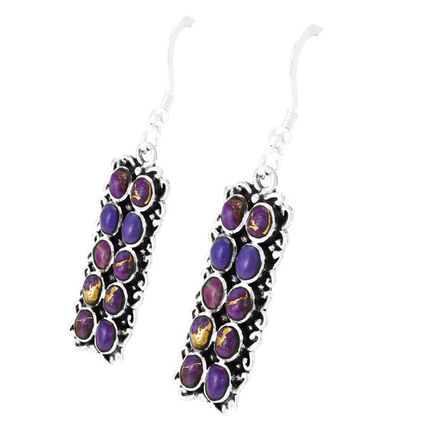 Purple Turquoise Earrings Sterling Silver E1354-C77