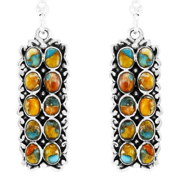 Spiny Turquoise Earrings Sterling Silver E1354-C89