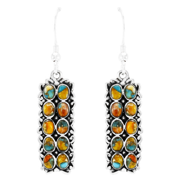 Spiny Turquoise Earrings Sterling Silver E1354-C89
