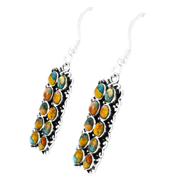 Spiny Turquoise Earrings Sterling Silver E1354-C89