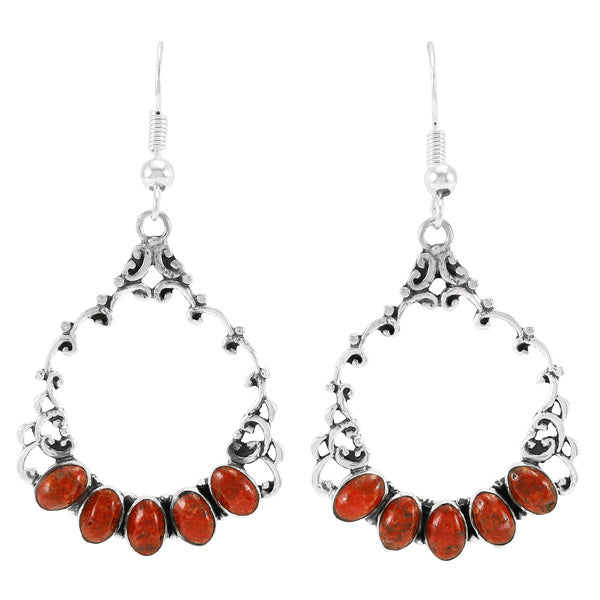 Coral Earrings Sterling Silver E1355-C74