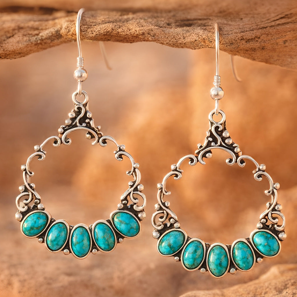 Turquoise Earrings Sterling E1355-C75